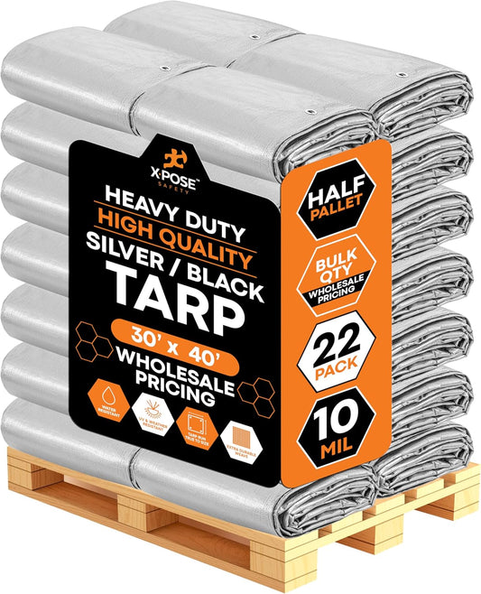 30' x 40' Heavy Duty Poly Tarp - 10 Mil (Bulk Pallet) - Mega Tarps