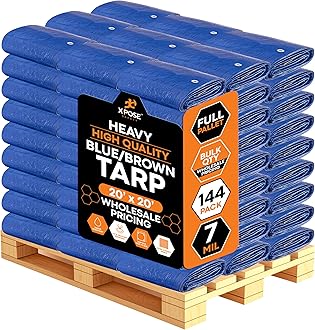 20' x 20' Heavy Duty Poly Tarp - 7 Mil (Bulk Pallet) - Mega Tarps