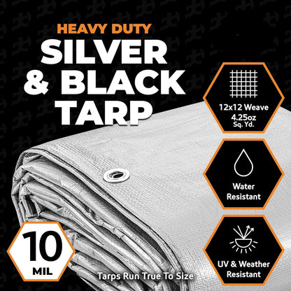 40' x 60' Heavy Duty Poly Tarp - 10 Mil (Bulk Pallet) - Mega Tarps